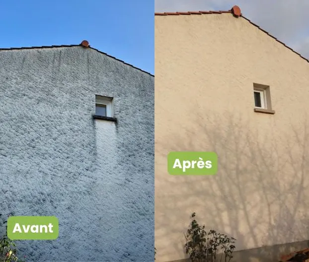 Façade avant et après nettoyage