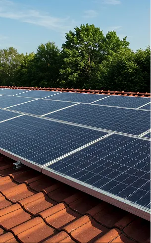 Toiture avec panneaux solaires traitée à l’hydrofuge